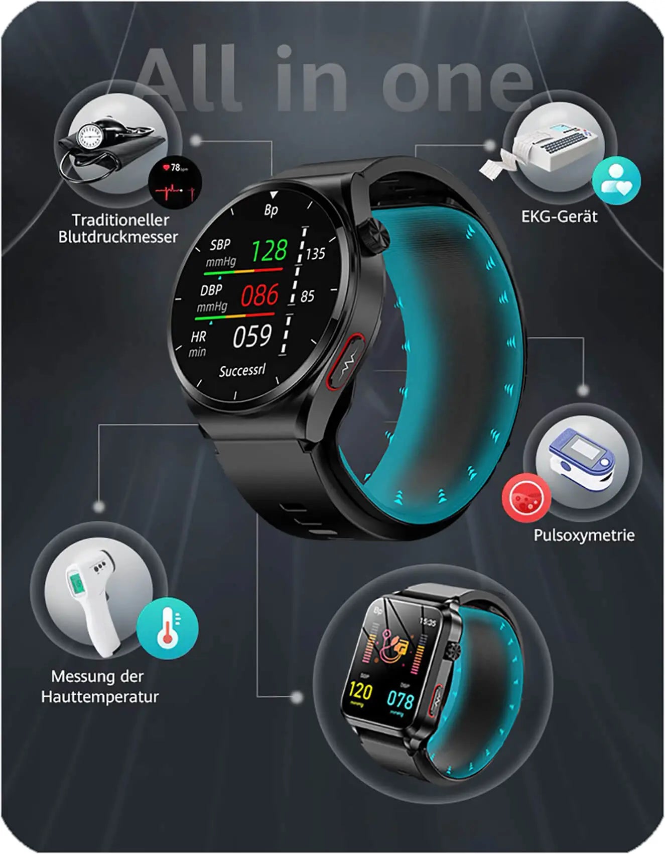 MediTakt VitaFit Air 2 All in one Funktionen Blutdruckmessung am Handgelenk