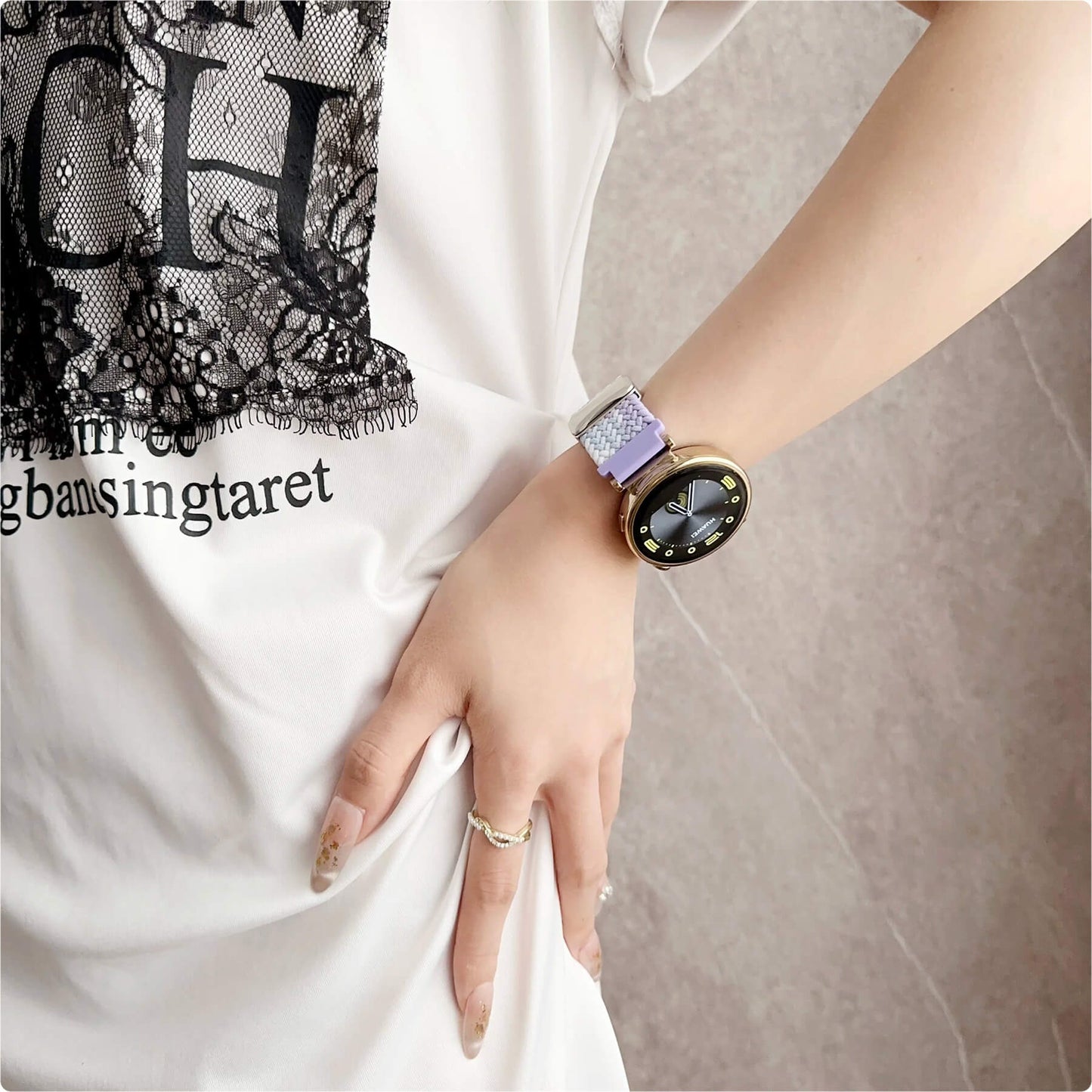 Nylon-Uhrenarmband 18mm Z.B für LuminaFit Pro Gesundheitsuhren Meditakt