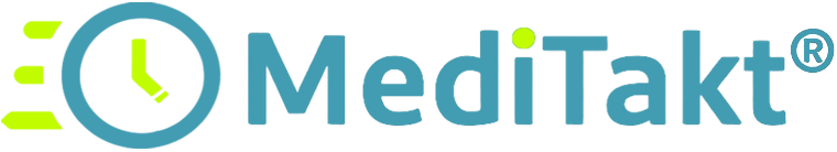 Meditakt Logo – hochwertige Gesundheitsuhren mit modernem Uhr-Icon und klarer Wortmarke für professionelle Gesundheits- und MedTech-Anwendungen.