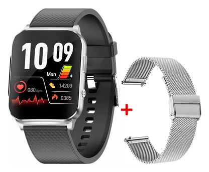 VitaFit Pro 2 Connect Meditakt Silikonband + Milanaise - Silber Modern(Eckig) 