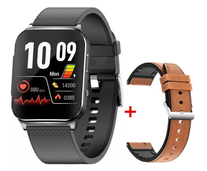 VitaFit Pro 2 Connect Meditakt Silikonband + Kunstleder - Kastanienbraun Modern(Eckig) 